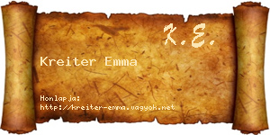 Kreiter Emma névjegykártya